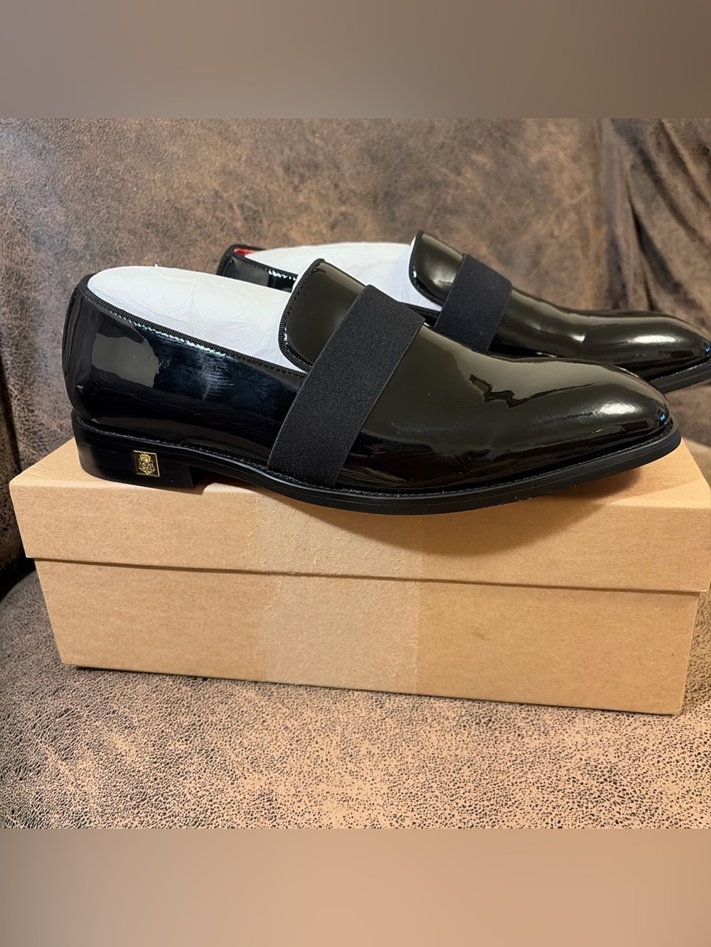 Men's Tuxedo Patent Leather Loafers Dress Wedding Shoes Size 8